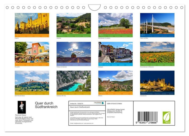 Produktbild: Quer durch S&uuml;dfrankreich (Wandkalender 2026 DIN A4 quer), CALVENDO Monatskalender