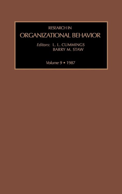 Produktbild: Research in Organizational Behavior Vol9