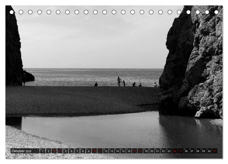 Produktbild: Mallorca monochrom (Tischkalender 2026 DIN A5 quer), CALVENDO Monatskalender