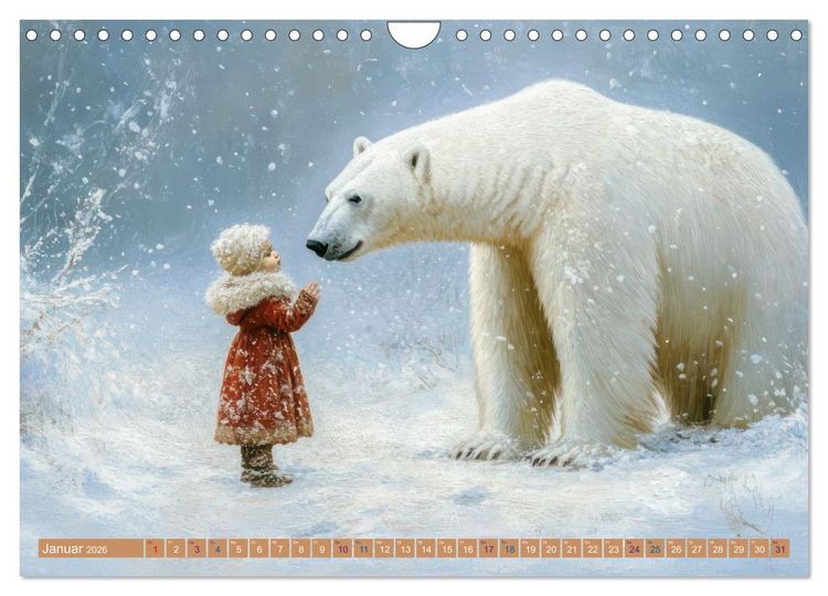 Produktbild: Vertr&auml;umte Begegnungen - Kinderkalender (Wandkalender 2026 DIN A4 quer), CALVENDO Monatskalender