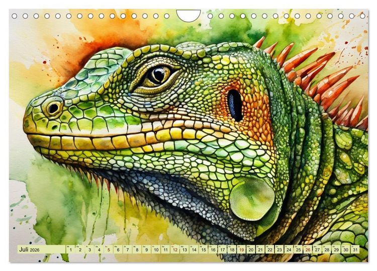 Produktbild: Farbenpr&auml;chtige Reptilien (Wandkalender 2026 DIN A4 quer), CALVENDO Monatskalender