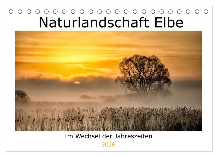 Produktbild: Naturlandschaft Elbe - Im Wechsel der Jahreszeiten (Tischkalender 2026 DIN A5 quer), CALVENDO Monatskalender