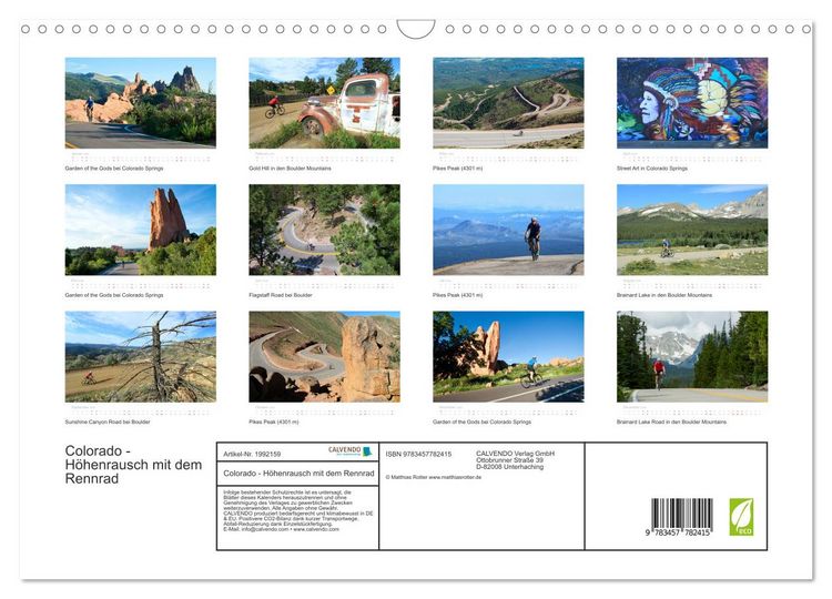 Produktbild: Colorado - H&ouml;henrausch mit dem Rennrad (Wandkalender 2026 DIN A3 quer), CALVENDO Monatskalender