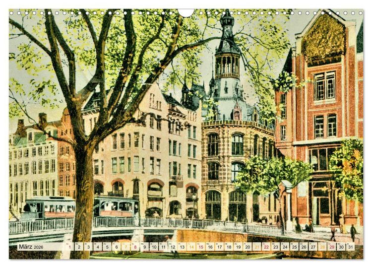 Produktbild: Amsterdam um 1900 (Wandkalender 2026 DIN A3 quer), CALVENDO Monatskalender