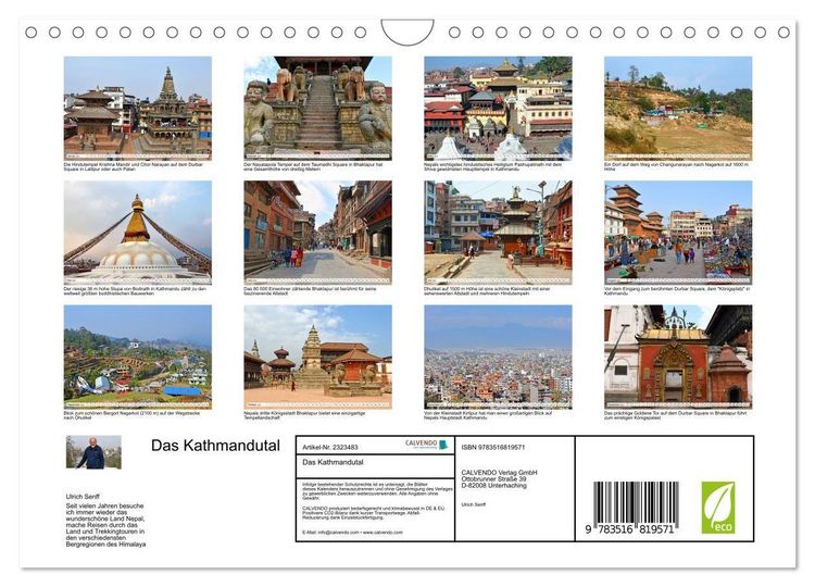 Produktbild: Das Kathmandutal (Wandkalender 2027 DIN A4 quer), CALVENDO Monatskalender