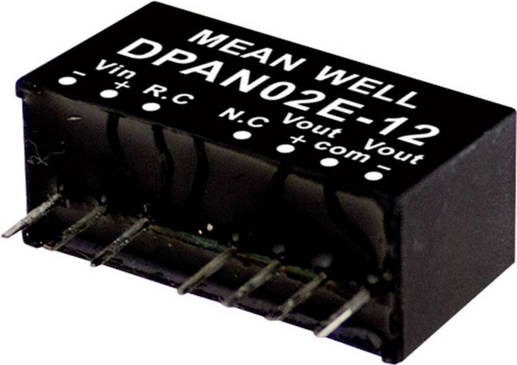 Produktbild: MEAN WELL DPAN02A-12 DC/DC-Wandlermodul 83mA 2W Anzahl Ausg&auml;nge: 2 x Inhalt 1St.