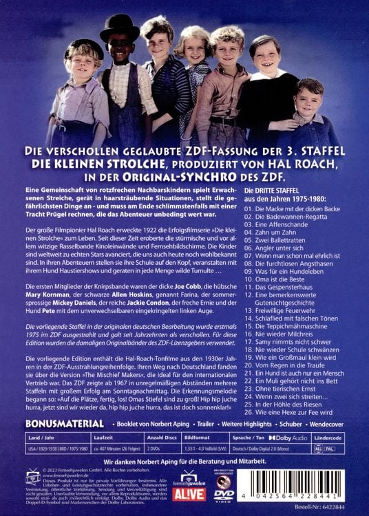 Produktbild: Die kleinen Strolche - Die komplette 3. ZDF-Staffel [2 DVDs]