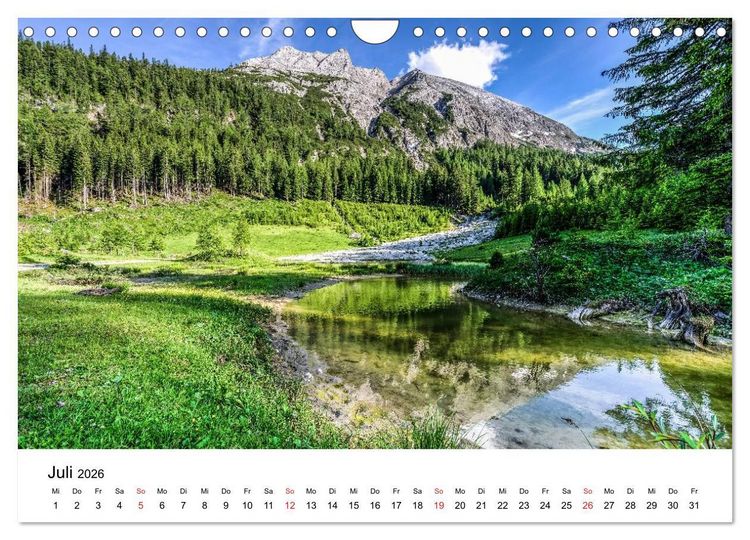 Produktbild: Herrliche Berglandschaften - Impressionen aus &Ouml;sterreich und Bayern (Wandkalender 2026 DIN A4 quer), CALVENDO Monatskalender
