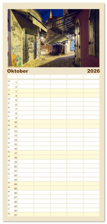 Produktbild: Familienplaner 2026 - Die Altstadt von Mostar mit 5 Spalten (Wandkalender, 21 x 45 cm) CALVENDO