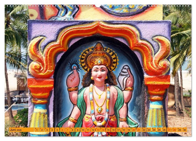 Produktbild: Indien - Goa Hindus Hippies Hare-Krishna (Wandkalender 2026 DIN A2 quer), CALVENDO Monatskalender