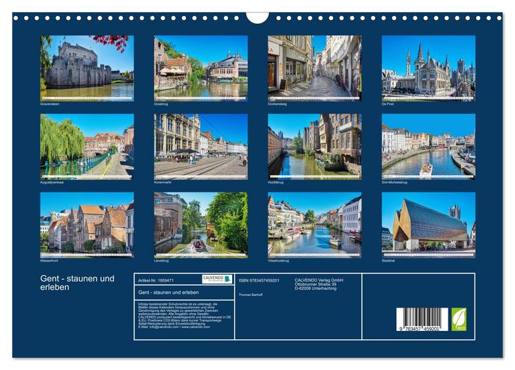 Produktbild: Gent - staunen und erleben (Wandkalender 2026 DIN A3 quer), CALVENDO Monatskalender