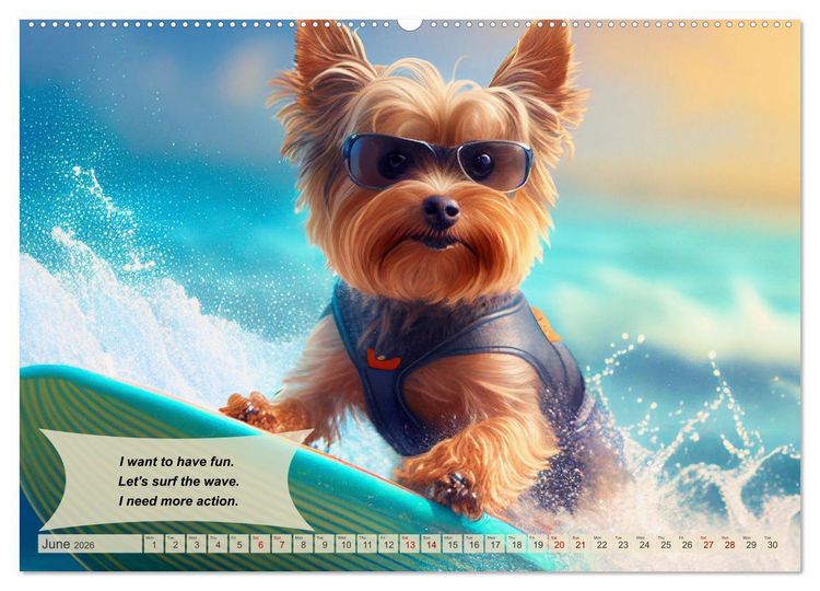 Produktbild: Great fun for Yorkshire Terrier lovers (High Quality Premium Wall Calendar 2026 DIN A2 landscape),CALVENDO 12 Month Wall Calendar