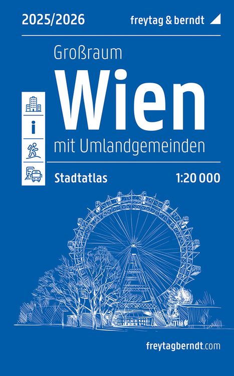 Produktbild: Wien Gro&szlig;raum, St&auml;dteatlas 1:20.000, 2025/2026, freytag & berndt