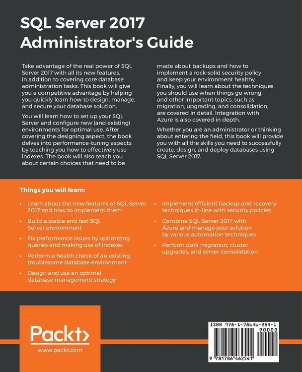 Produktbild: SQL Server 2017 Administrator's Guide