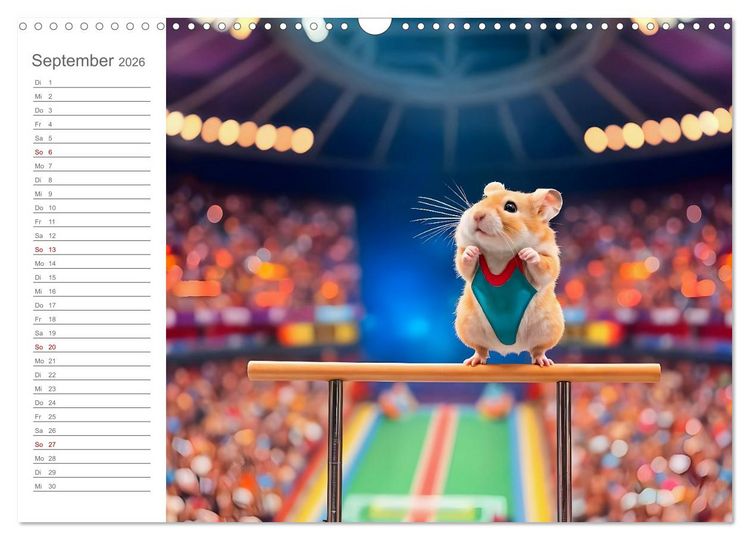 Produktbild: Hamster Olympiade - Der flauschigste Wettkampf des Jahres (Wandkalender 2026 DIN A3 quer), CALVENDO Monatskalender