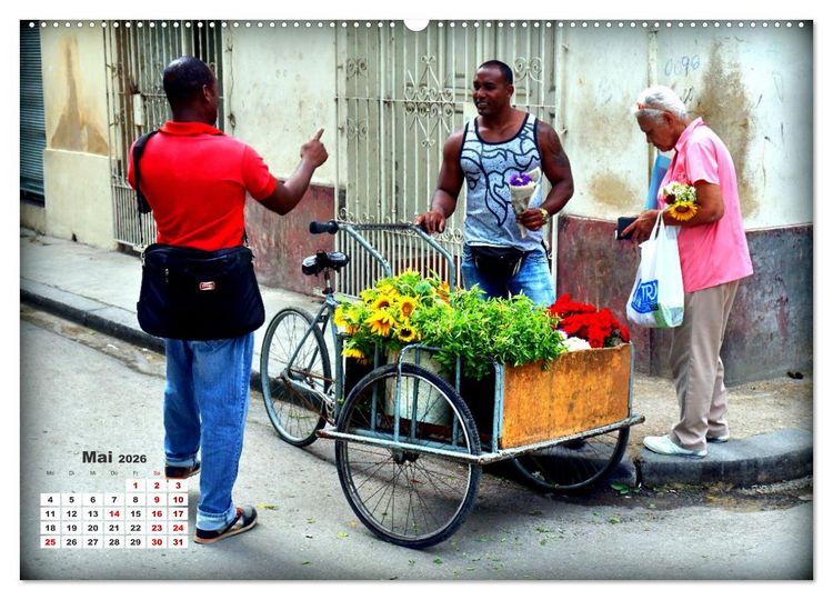 Produktbild: Bl&uuml;hendes Havanna - Blumenh&auml;ndler in der kubanischen Hauptstadt (Wandkalender 2026 DIN A2 quer), CALVENDO Monatskalender