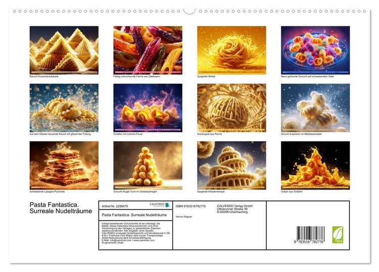 Produktbild: Pasta Fantastica. Surreale Nudeltr&auml;ume (hochwertiger Premium Wandkalender 2027 DIN A2 quer), Kunstdruck in Hochglanz