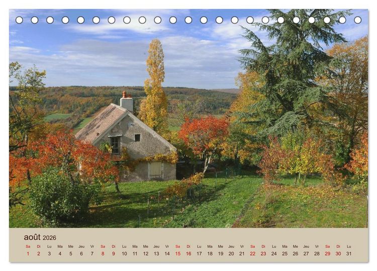 Produktbild: Paysages de l'Yonne (Calendrier de bureau 2026 DIN A5 vertical), CALVENDO calendrier mensuel