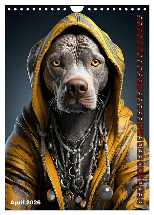 Produktbild: Stylish Dogs (Wall Calendar 2026 DIN A4 portrait), CALVENDO 12 Month Wall Calendar