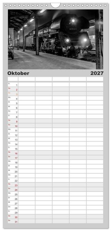 Produktbild: Familienplaner 2027 - Dampfloks in der DDR mit 5 Spalten (Wandkalender, 21 x 45 cm) CALVENDO