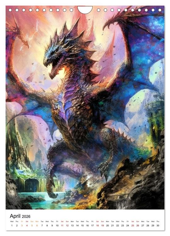 Produktbild: Medieval Drakes (Wall Calendar 2026 DIN A4 portrait), CALVENDO 12 Month Wall Calendar