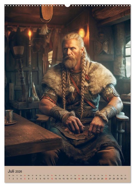 Produktbild: Wikinger-Fantasy. Wilde Krieger aus dem Norden (Wandkalender 2026 DIN A2 hoch), CALVENDO Monatskalender
