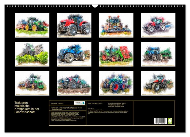 Produktbild: Traktoren - malerische Kraftpakete in der Landwirtschaft (Wandkalender 2026 DIN A2 quer), CALVENDO Monatskalender