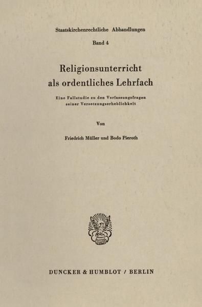 Produktbild: Religionsunterricht als ordentliches Lehrfach.