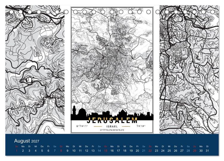 Produktbild: Geliebtes Jerusalem (Tischkalender 2027 DIN A5 quer), CALVENDO Monatskalender