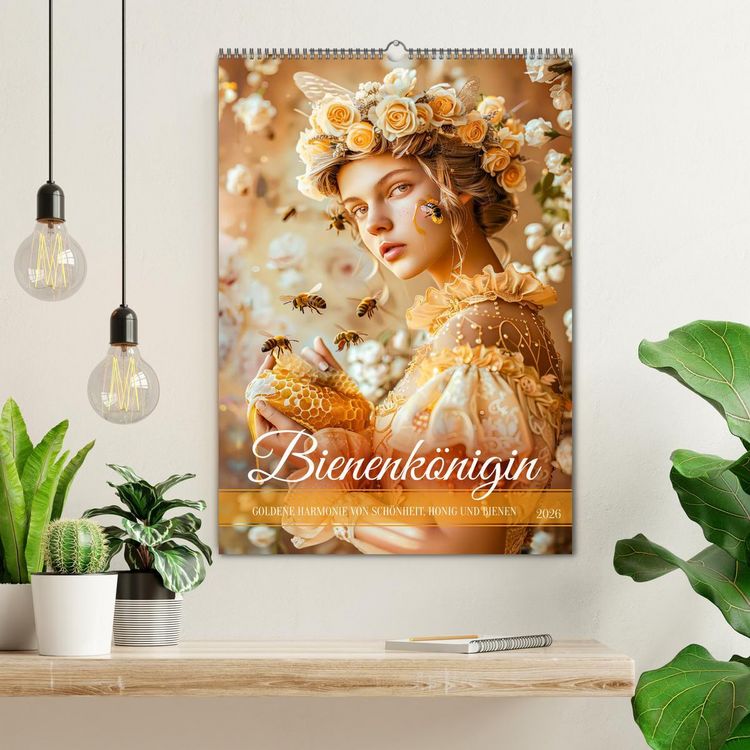 Produktbild: Bienenk&ouml;nigin - Goldene Harmonie von Sch&ouml;nheit, Honig und Bienen (Wandkalender 2026 DIN A2 hoch), CALVENDO Monatskalender