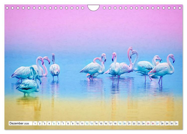 Produktbild: Farbenfestival der Tiere - Artwork (Wandkalender 2026 DIN A4 quer), CALVENDO Monatskalender