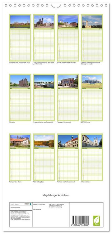 Produktbild: Familienplaner 2026 - Magdeburger Ansichten mit 5 Spalten (Wandkalender, 21 x 45 cm) CALVENDO