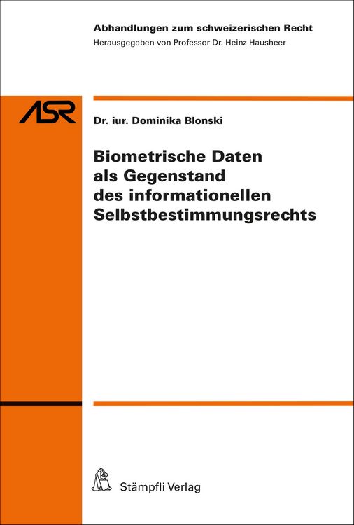 Produktbild: Biometrische Daten als Gegenstand des informationellen Selbstbestimmungsrechts