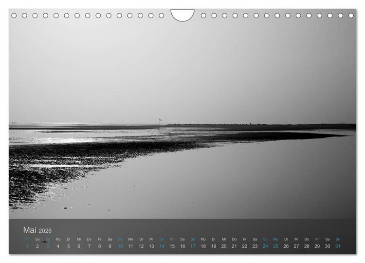 Produktbild: Seest&uuml;cke. Schwarzwei&szlig;e Nordseeimpressionen 2026 (Wandkalender 2026 DIN A4 quer), CALVENDO Monatskalender
