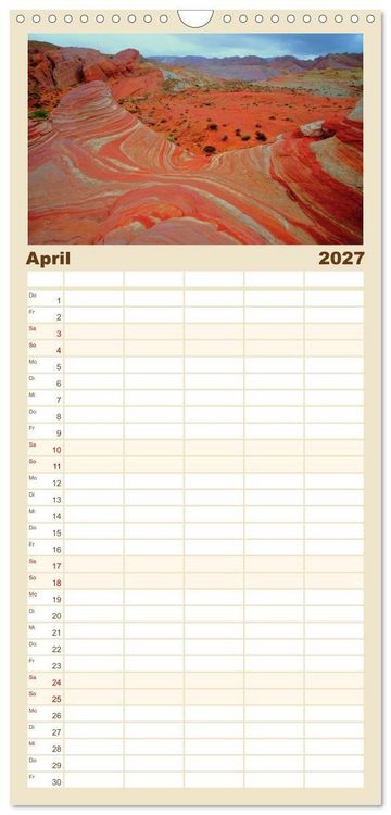 Produktbild: Familienplaner 2027 - Naturwunder und Nationalparks der amerikanischen Westk&uuml;ste mit 5 Spalten (Wandkalender, 21 x 45 cm) CALVENDO