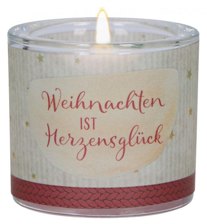 Produktbild: Windlicht aus Glas - Weihnachten ist Herzensgl&uuml;ck