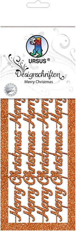 Produktbild: URSUS Dekorationsartikel Designschriften, Merry Christmas, kupfer