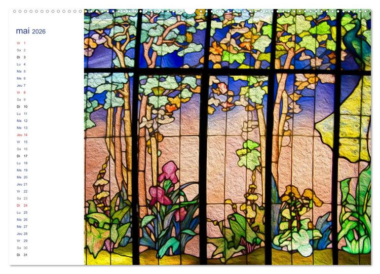Produktbild: LES VITRAUX (Calendrier mural 2026 DIN A2 vertical) calendrier de bureau