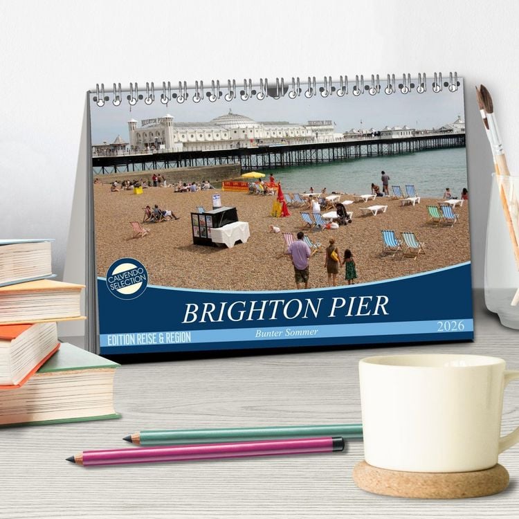 Produktbild: Brighton Pier Bunter Sommer (Tischkalender 2026 DIN A5 quer), CALVENDO Monatskalender