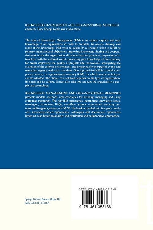 Produktbild: Knowledge Management and Organizational Memories