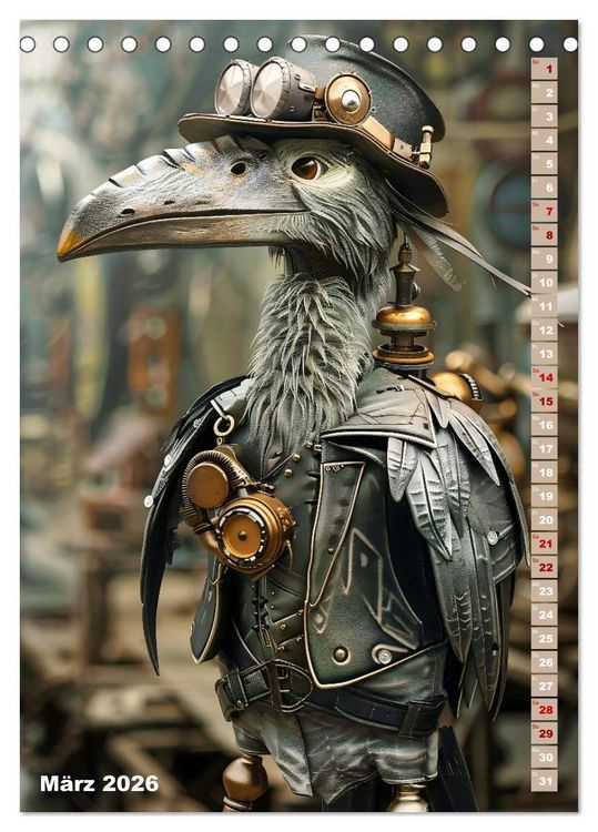 Produktbild: Steampunk Fauna (Tischkalender 2026 DIN A5 hoch), CALVENDO Monatskalender