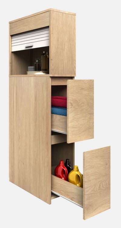 Produktbild: Holz Badm&ouml;bel Nischenschrank Schublade Tasalo