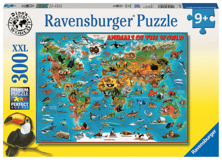 Produktbild: Kinderpuzzle 300 XXL Teile - Tiere rund um die Welt