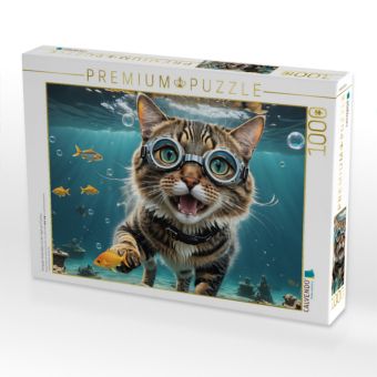 Produktbild: CALVENDO Puzzle Hungriger Stubentiger auf der Jagd nach Fischen | 1000 Teile Lege-Gr&ouml;&szlig;e 64x48cm Foto-Puzzle f&uuml;r gl&uuml;ckliche Stunden