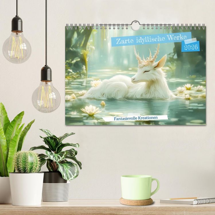 Produktbild: Zarte idyllische Werke - Fantasievolle Kreationen (Wandkalender 2026 DIN A4 quer), CALVENDO Monatskalender