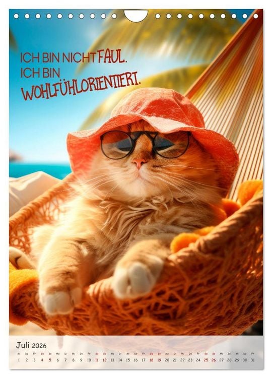 Produktbild: COOLE KATZEN Spr&uuml;cheklopfer (Wandkalender 2026 DIN A4 hoch), CALVENDO Monatskalender