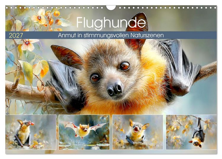 Produktbild: Flughunde. Anmut in stimmungsvollen Naturszenen (Wandkalender 2027 DIN A3 quer), CALVENDO Monatskalender