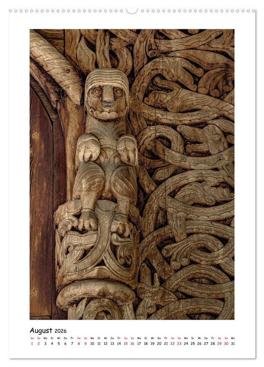 Produktbild: Stabkirchen Norwegens - Meisterwerke mittelalterlicher Holzarchitektur (Wandkalender 2026 DIN A2 hoch), CALVENDO Monatskalender