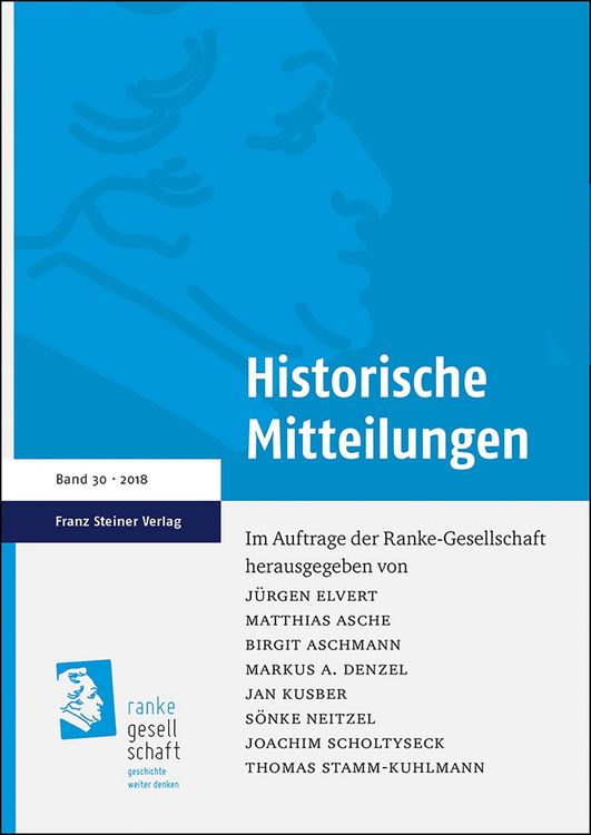 Produktbild: Historische Mitteilungen 30 (2018)