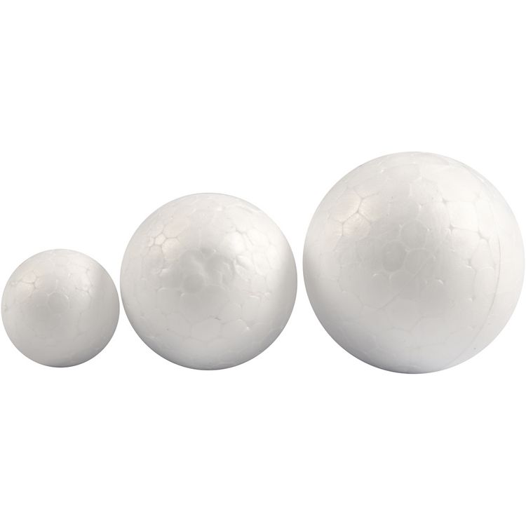 Produktbild: Creativ Company Styropor-Kugeln, D 20+30+40 mm, Wei&szlig;, 12 Stk
